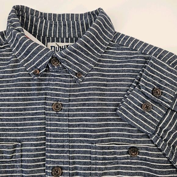 Duluth Trading Free Swingin' Flannel Shirt Men's M Relaxed Fit Striped Button-Up - Picture 1 of 9